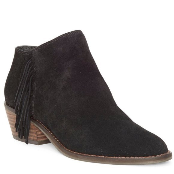 LUCKY BRAND FELISIE BLACK FRINGE BOOTIES NWOB - Picture 3 of 3